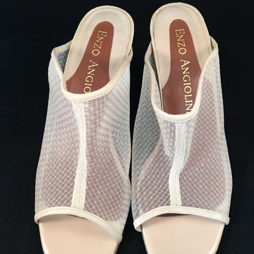 Enzo Angiolini high-heeled mesh slip on sandals